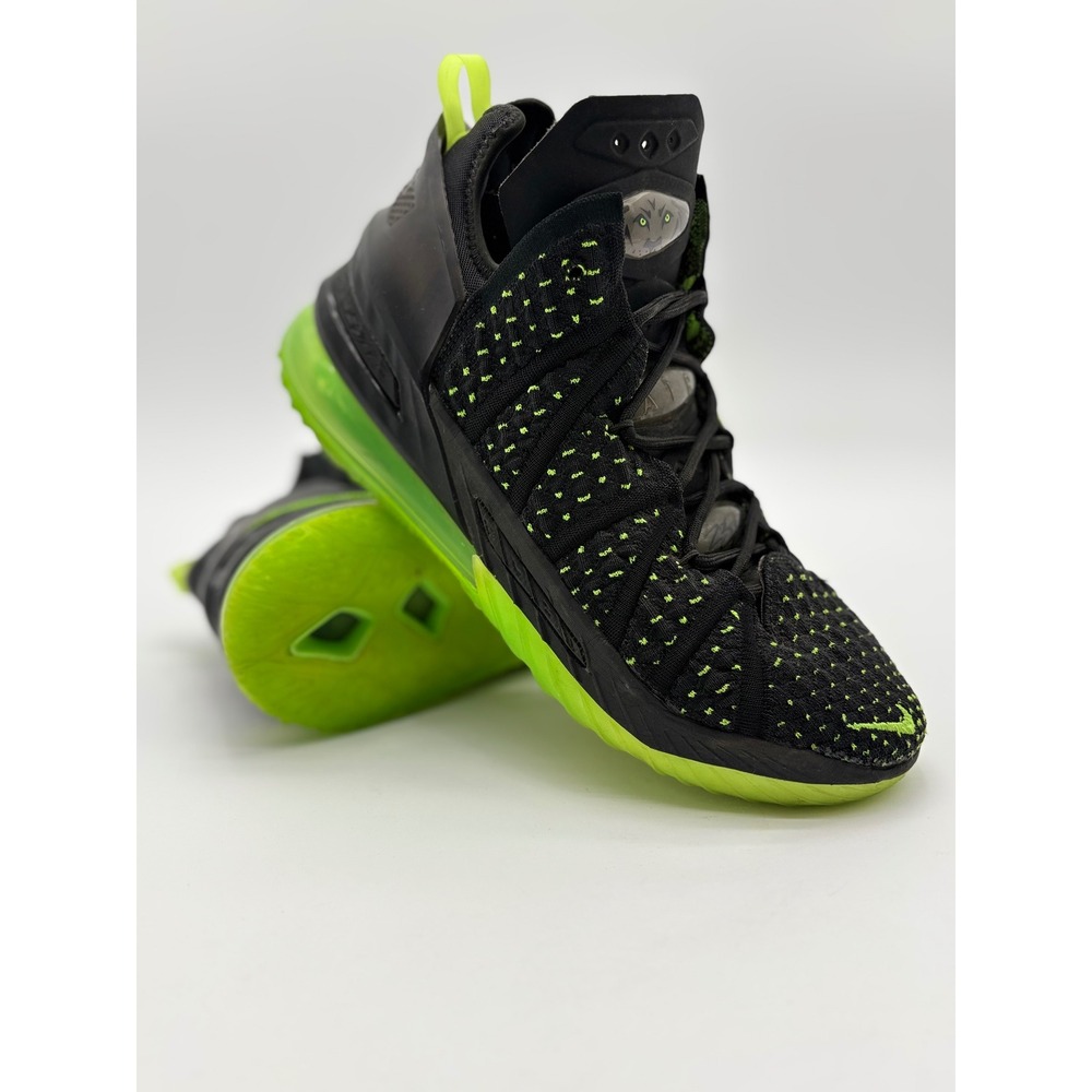 Nike‎ LeBron 18 Dunkman Black Electric Green CQ9283-005 Mens Size 8.5